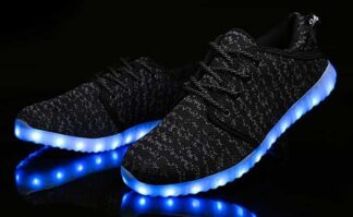 Led Shoes Men Black Canvas