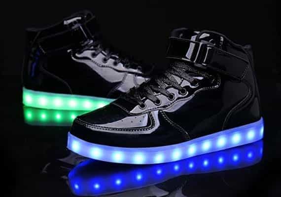 Led Shoes Men Black High Top Platinum Remote - Image 3