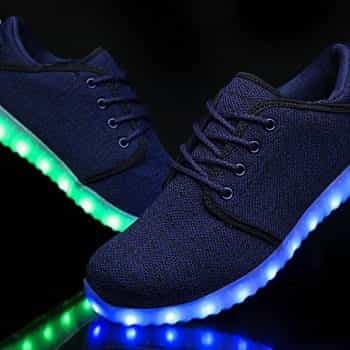 Led Shoes Women Blue Canvas