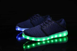 Led Shoes Men Blue Canvas