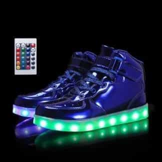 Led Shoes Men Blue High Top Platinum Remote