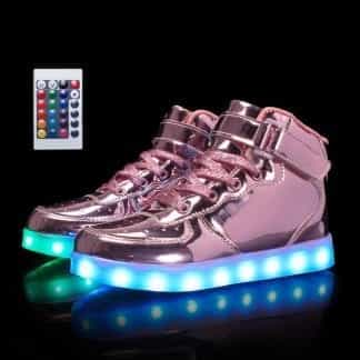 Led Shoes Women Pink High Top Platinum Remote