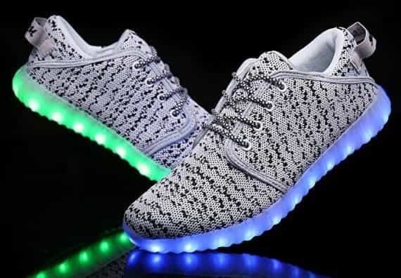 Led Shoes Men Gray Canvas