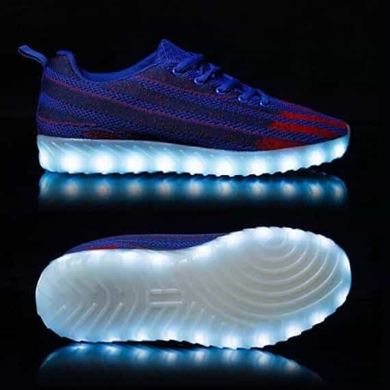 Led Shoes Kids Blue Stripes Remote