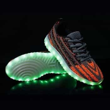 Led Shoes Kids Black Stripes Remote