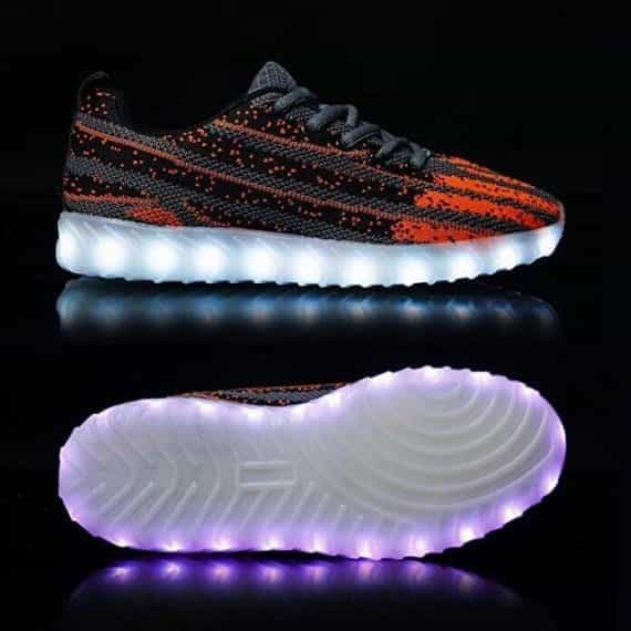 Led Shoes Kids Gray Stripes Remote - Image 2
