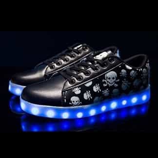 Led Shoes Black Kids Skulls