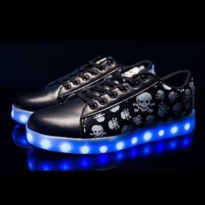 Led Shoes Black Kids Skulls