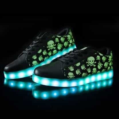 Led Shoes Black Kids Skulls - Image 4