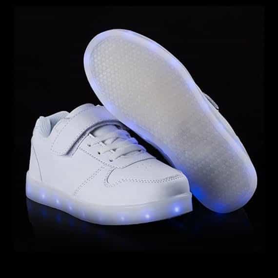 Led Shoes Kids White Platinum Strap - Image 3