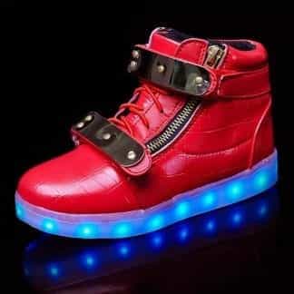 Led Shoes Red Men Buckle