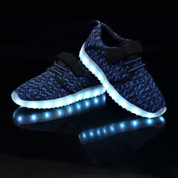 Led Shoes Blue Kids Trainer Straps - Image 2
