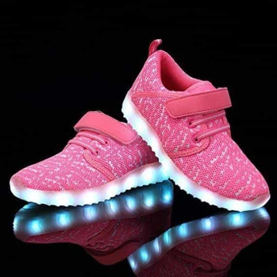 Led Shoes Pink Kids Trainer Straps - Image 2