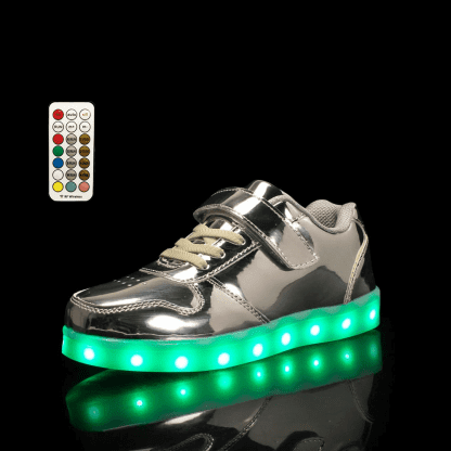 Led Shoes Kids Silver Platinum Strap