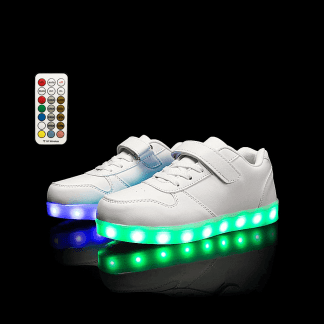 Led Shoes Kids White Platinum Strap