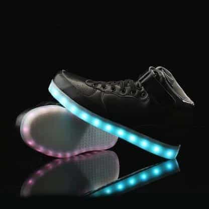 LED Shoes Mens Black High Top - Image 2