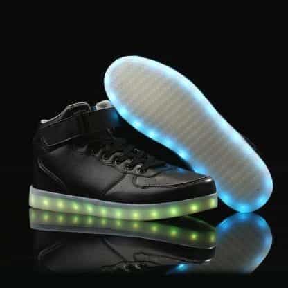 LED Shoes Mens Black High Top