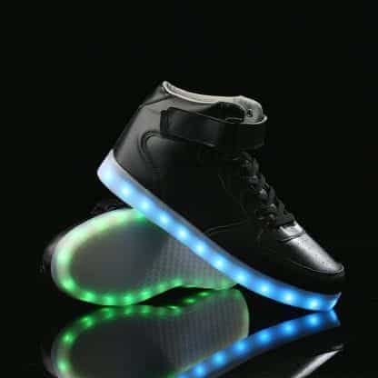 LED Shoes Mens Black High Top - Image 3