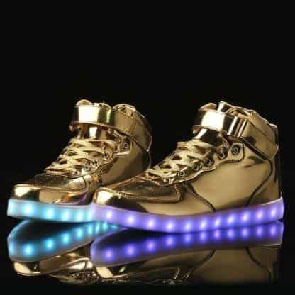 LED Shoes Men Gold High Top Remote - Image 2