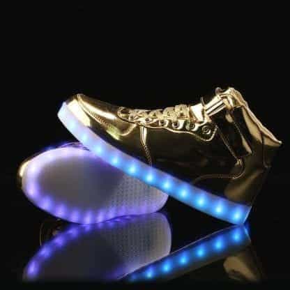 LED Shoes Men Gold High Top Remote - Image 3
