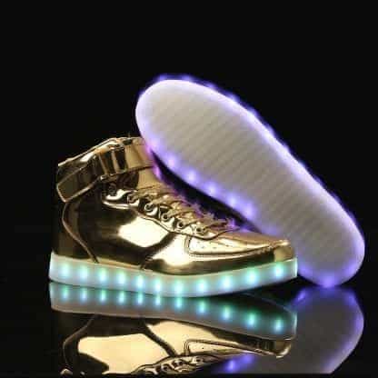 LED Shoes Men Gold High Top Remote - Image 4