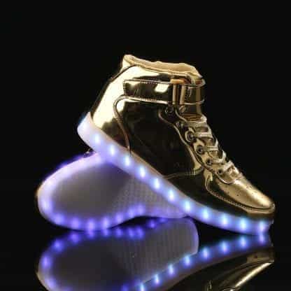 LED Shoes Men Gold High Top Remote - Image 5