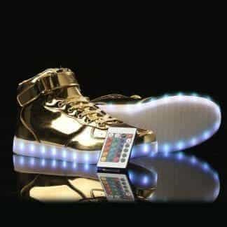 LED Shoes Men Gold High Top Remote