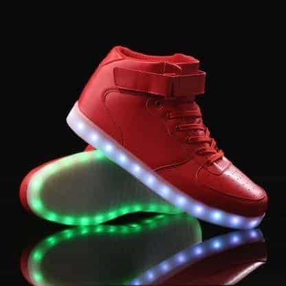 LED Shoes Mens Red High Top Remote - Image 2