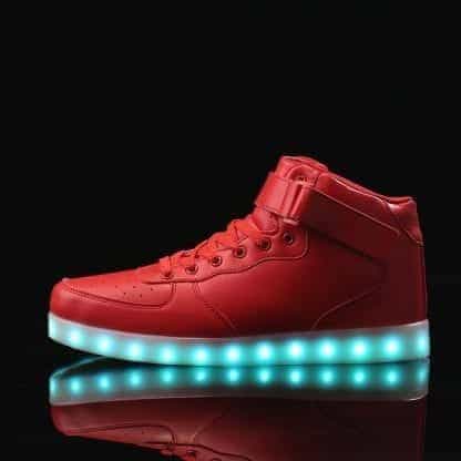 LED Shoes Mens Red High Top Remote - Image 3