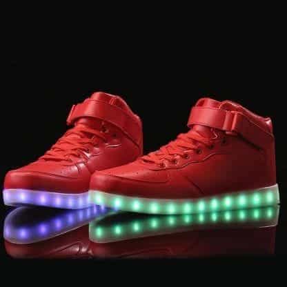 LED Shoes Mens Red High Top Remote - Image 4