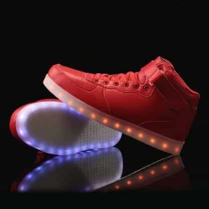 LED Shoes Mens Red High Top Remote - Image 5