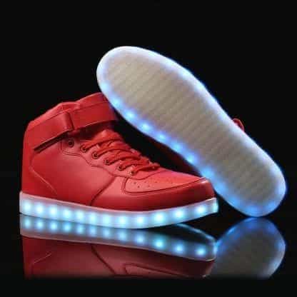 LED Shoes Mens Red High Top Remote - Image 6