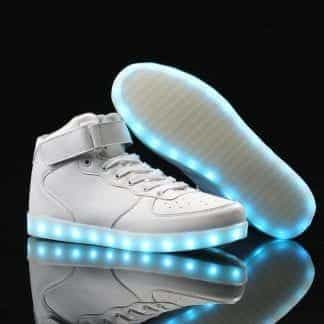 LED Shoes Mens White High Top