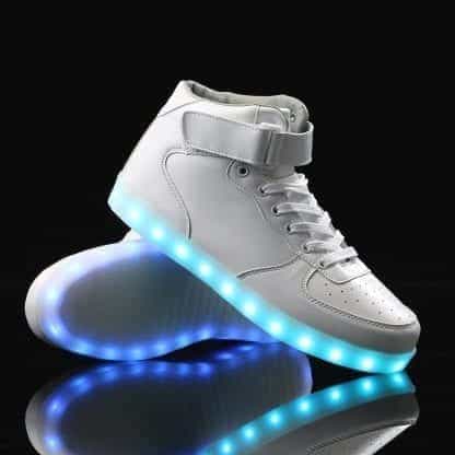 LED Shoes Mens White High Top - Image 2