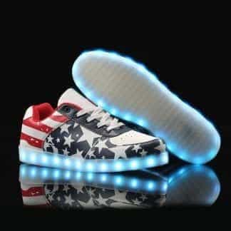 LED Shoes Mens American Flag Low Top