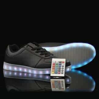 LED Shoes Mens Black Low Top Remote