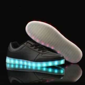 LED Shoes Mens Black Low Top