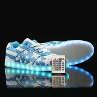 LED Shoes Women Blue Stars Low Top