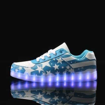 LED Shoes Mens Blue Stars Low Top - Image 2