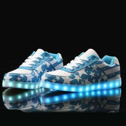 LED Shoes Mens Blue Stars Low Top - Image 3