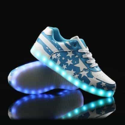 LED Shoes Mens Blue Stars Low Top - Image 5