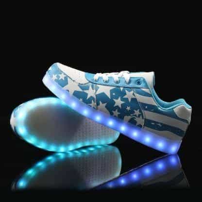 LED Shoes Mens Blue Stars Low Top - Image 6