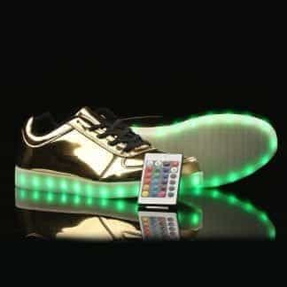LED Shoes Mens Gold Low Top Remote