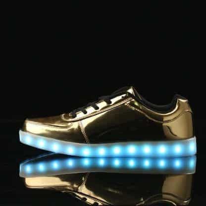 LED Shoes Mens Gold Low Top Remote - Image 2