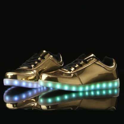 LED Shoes Mens Gold Low Top Remote - Image 3