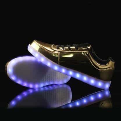LED Shoes Mens Gold Low Top Remote - Image 4