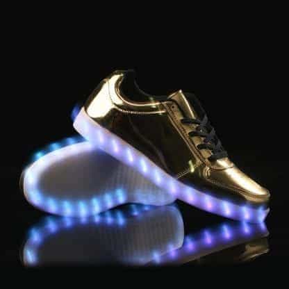 LED Shoes Mens Gold Low Top Remote - Image 5