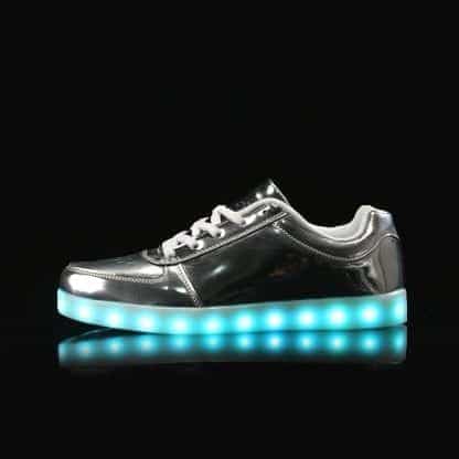 LED Shoes Mens Silver Low Top - Image 5