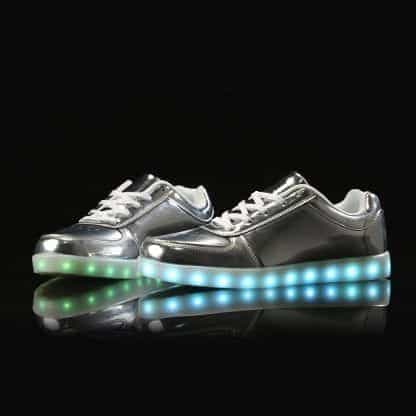 LED Shoes Mens Silver Low Top - Image 3