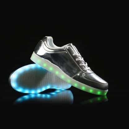 LED Shoes Mens Silver Low Top - Image 4